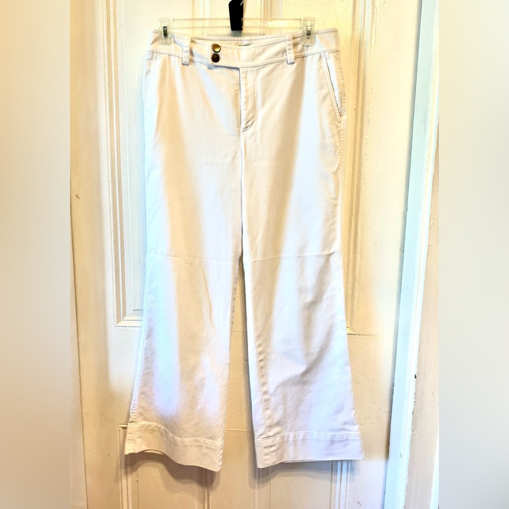 Ralph Lauren Elegant Women’s White Cotton Trousers Pants, size 12